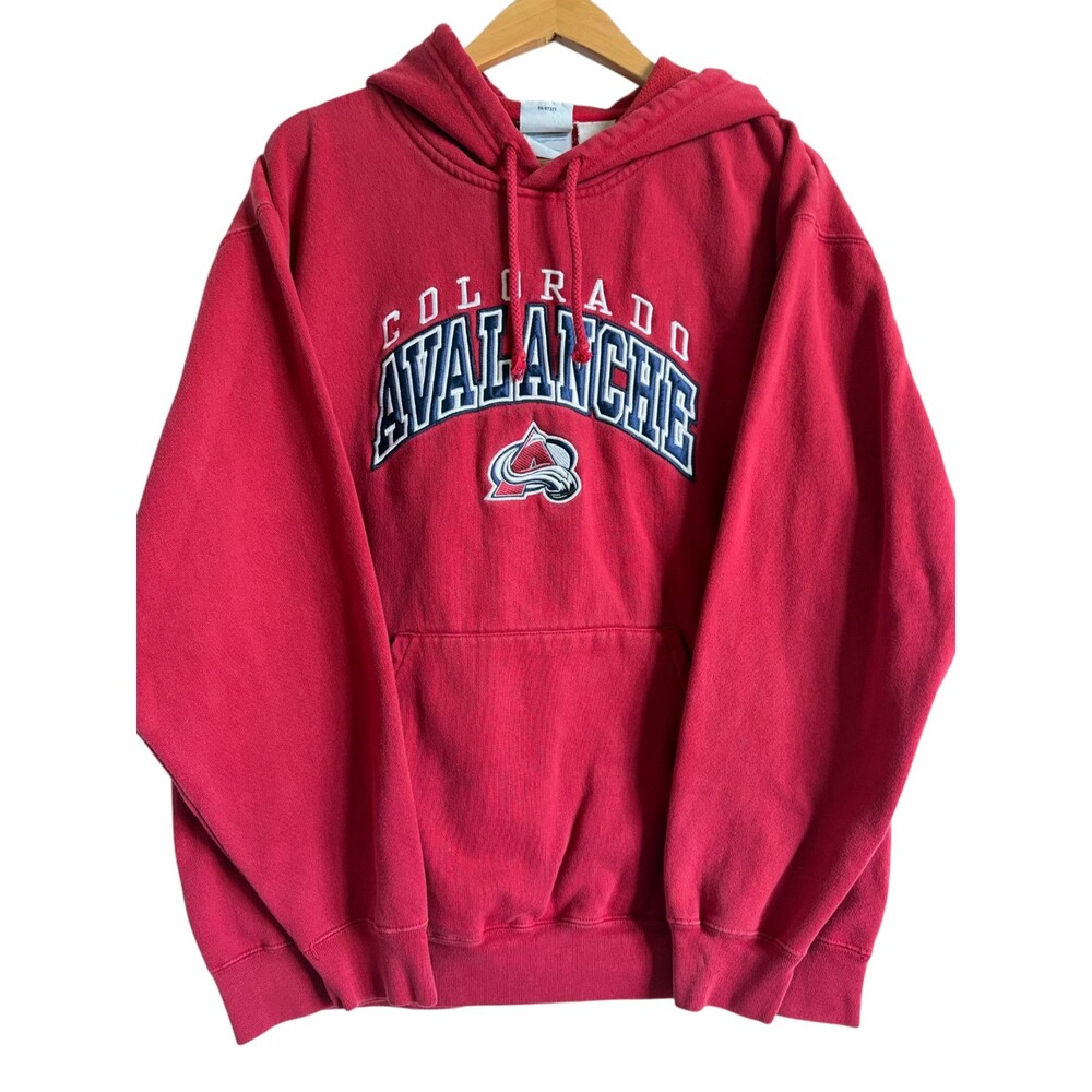 Vintage Colorado Avalanche Hoodie Extra Large XL Red NHL Embroidered Arch Logo